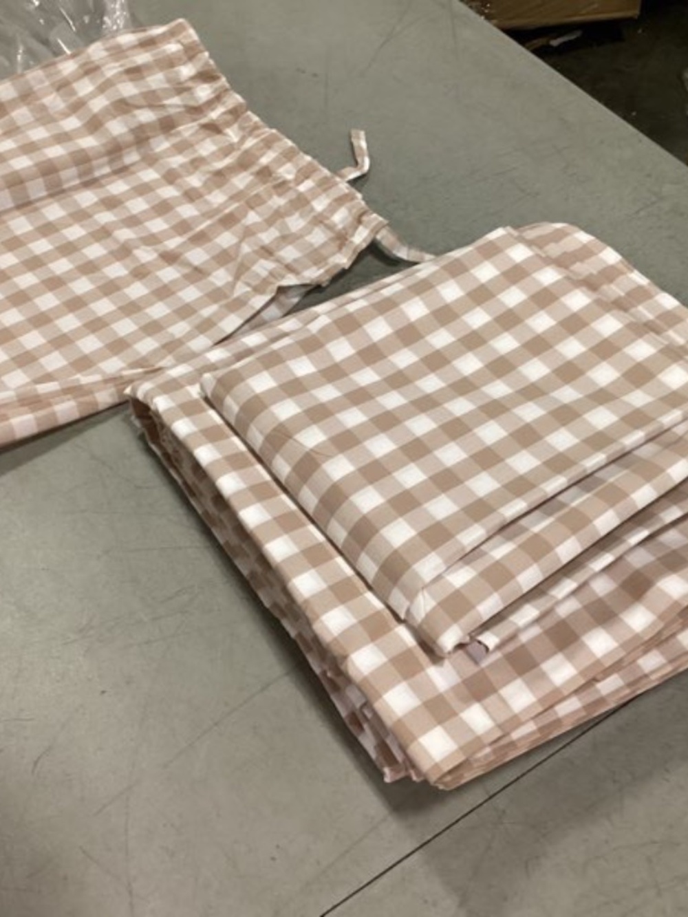 New King Ca King gingham percale duvet set with 2 king shams - Picture 9 of 9